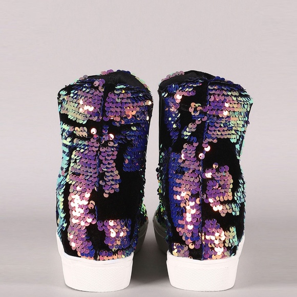 NEW🔥Sequin Holographic Ankle Booties Sneaker sz 9 - Picture 5 of 6